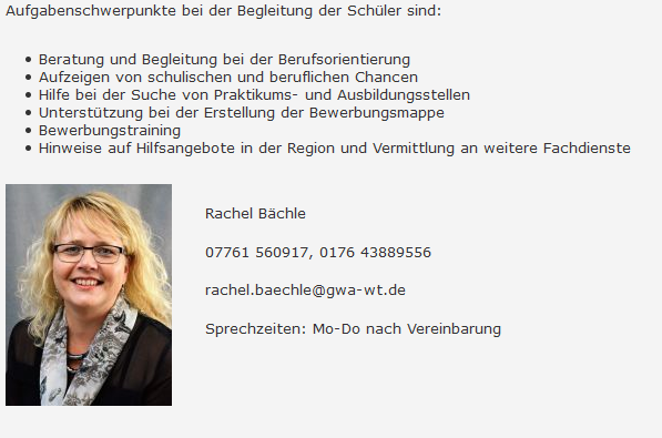 Jugendberufshelferin Rachel Bächle 
